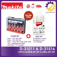 Makita Drill Bit and Screw Bit Bundle, For Wood and Metal, Cordless Driver Drill and Screw Bit Set