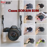 Camera Case Canon R100 R50 Leather Camera Base Bag For Canon EOS R50 Case Opening Battery Pouch 1/4 