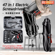 【Free Gift】47pcs 3.6V Cordless Electric Screwdriver Drill Rechargeable Cordless Screwdriver Drill Ha