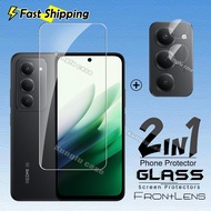 2in1 For Redmi 15 Redmi15 5G 4G Screen Protector Tempered Glass Fingerprint Unlock Transparent HD Cl