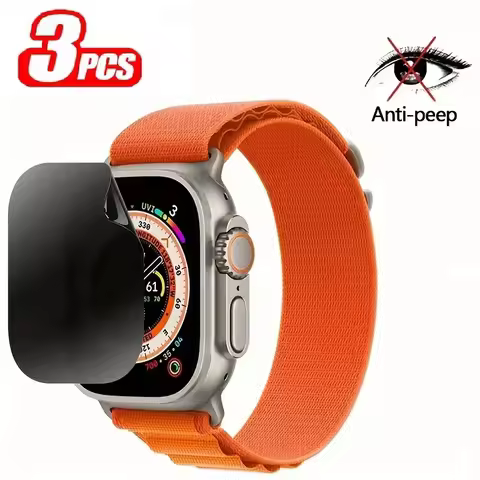 3pcs Anti-Spy Screen for Apple Watch Ultra 49mm 45mm 41mm HD Clear Privacy Moniter Iwatch Series 9 8