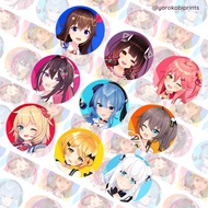Hololive JP - HoloJP - Suisei Fubuki Pekora - Button Pin / Can Badge - 2.25" 58mm - Matte Finish