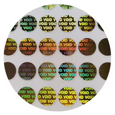 100pcs 8mm Gold VOID Hologram Security Seal Tamper Evident Label Warranty Void Sticker Removal Proof