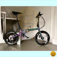 Fnhon Gust 18” • 9 Speeds Shimano • Litepro Folding Foldable Foldie Fold Bicycle Bike • Oil Slick 16” inches 349 • Velocity Crius Master Zephyr Blast Tornado Dahon Tern Bifold • Customise My Bicycle •