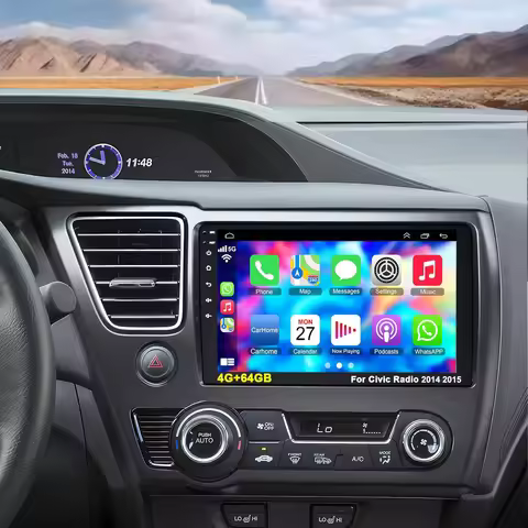 Android Radio for【Honda Civic 2014 2015】with Wireless Carplay, 9 Inch IPS Touchscreen Android Auto C