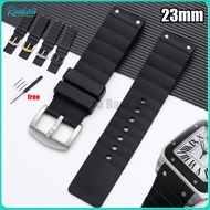 23mm Silicone Watch Strap for Cartier Santos 100 Series Watch Band Soft Rubber Bracelet Men Women Wr