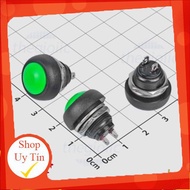 [3 Pieces]- PBS-33B 12mm 2-Pin Green Waterproof Release Push Button Giang Tech Hub