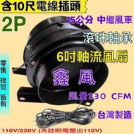 含10尺電線插頭 台灣製 6吋風機 模型噴漆專用 6吋 軸流扇 排風機 抽風機 鼓風機 導風管中繼站專用 抽風扇 排風