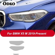 yolandd 2 ชิ้นไฟหน้ารถป้องกันฟิล์มไฟหน้าโปร่งใสสีดำสติกเกอร์ Tpu สำหรับ Bmw X5 G05 F15 M F85 2019 อุ