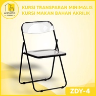 Minimalist Folding Chair, Transparent Acrylic Chair, Space Saving
