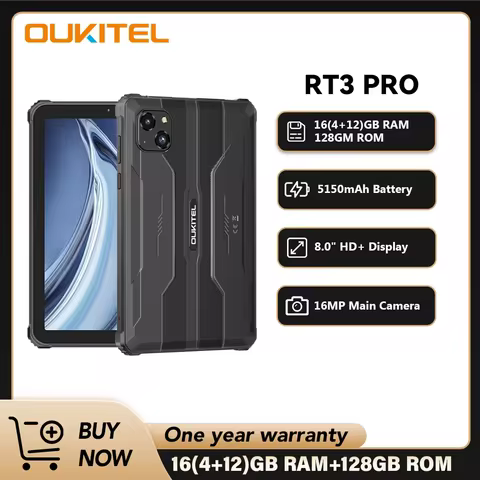 Oukitel RT3 PRO 5150mAh Battery 8"HD Display Tablet 13.9mm Ultra-Slim Profile IP68 &IP69K & MIL-STD-