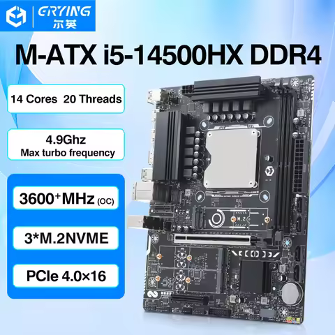ERYING DIY Desktop Motherboard CPU Combo Interposer kit i5 14500HX Procesador 14C20T DDR4 RAM NVME L