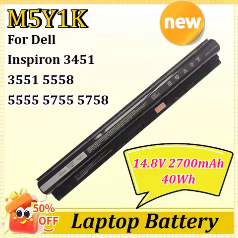 M5Y1K 14.8V 2700mAh 40Wh LaptopBattery for Dell Inspiron 3451 3551 5558 5555 5755 5758 14 3452 15 30