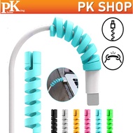 《BUY 5 FREE 1》 𝗦𝗜𝗟𝗜𝗖𝗢𝗡𝗘 Cable Charger Earphone Handsfree Protector Wire Data Spiral Protective Pelindung Kabel 硅胶耳数据线保