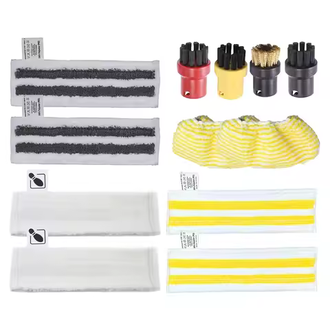 Upgrade Microfibre Floor Cloths & Covers & Steam Engine Brushs for Karcher Steam Cleaner SC 1 SC 2 S
