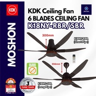 KDK K18NY-RBR / K18NY-SBR [180CM/70"]6 BLADES REMOTE CONTROL CEILING FAN W TWIN DC MOTOR TECHNOLOGY