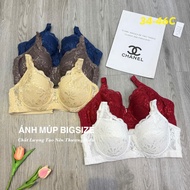 SA {823} BC C Cup non-padded lace bra, Underwire, 3-hook back, fully hugs, lifts big bust, sagging, 