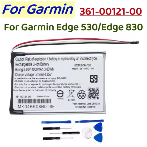 GPS Navigator Battery 3.8V/ 1000mAh 361-00121-00, 361-00121-10 for Garmin Edge 530 Edge 830