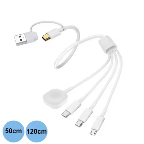 For iWatch & Phone Multi Charging Cable for iPhone 15 14 Type C/Android Wireless Charging for Apple