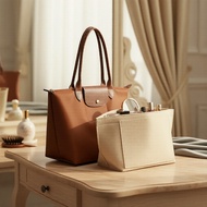 Felt Organizer Insert & Liner for Longchamp Le Pliage Handbag – Makeup Storage Pouch Penyusun Felt &