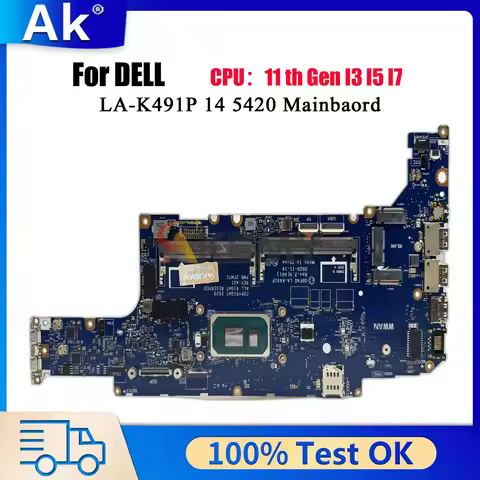 LA-K491P Mainboard For DELL Latitude 5420 with I5 I7 11th CPU M51J7 CN-0M51J7 CN-01M3M4 052T0R 03WM4