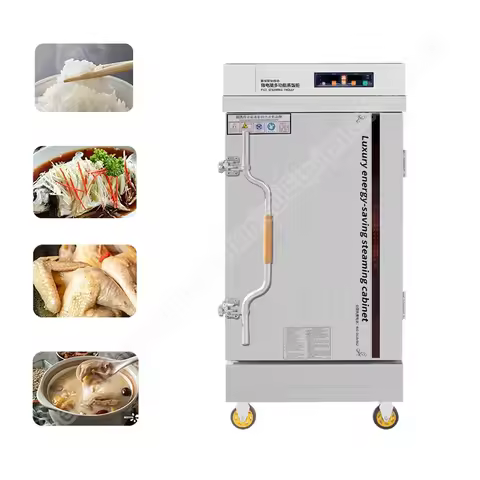 Commercial Food Steamer Rice Steamer 304 Double Doors Steamer for Food Machine