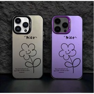HP Simple line flower Csing Silver Color Mtte Premium Silver nti Jtuh Hrd Case For Oppo A3X 16 3S 5s