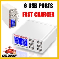6 Ports USB Type C PD Quick Charge 3.0 Yaxun YX896 Digital Display Fast Charging Fast Charge