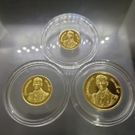 เหรียญทองคำ ครบชุด 3 เหรียญ (1500-3000-6000) ที่ระลึก 60 พรรษา รัชกาลที่9 พ.ศ.2530 วาระหายาก