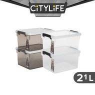 Citylife 21L PIATTO Transparent Organizer Stackable Storage Container Box X-6268