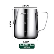 Ca đánh sữa inox có vạch chia định lượng