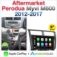 9" Perodua Myvi Apple CarPlay Android Auto Car MP3 Player Radio MP3 MP4 USB 2.0A Stereo Head Unit Fascia Kit ISO Plug
