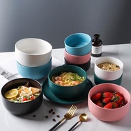 北歐創意陶瓷碗 水果沙拉碗女生簡約米飯碗大號湯面碗早餐碗家用