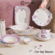 HCSTORE CRAPEMY MOTIF CERAMIC DINNER PLATES JAPANESE KOREAN AESTHETIC PLATES SUITABLE FOR PLATINGS O