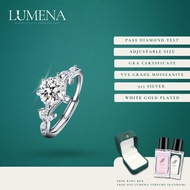 [Lumena] Zara 1.0 Carat Moissanite Diamond Adjustable White Gold Plated 925 Silver Ring