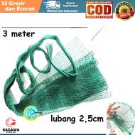 COD KAIN PUKAT TARIK JALA HIJAU /PUKAT HIJAU JALA TALI PE 6 PANJANG 3m LUBANG 25CM JARING IKAN LOBST