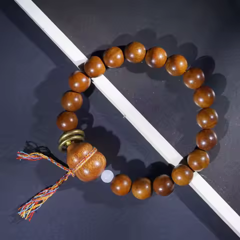 Natural Passion Fruit Seed Green Sandalwood Bracelet Ethnic Style Buddhist Beads Wooden Jewelry
