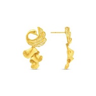 周大福 - 牽囍: 999.9黃金耳環（約0.228両）