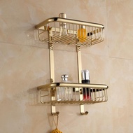 Double Layer Square Bathroom Shelf Square Copper Net Basket 30 * 39CM , zirconiu