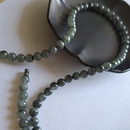 天然翡翠冰種烏雞100顆珠串手串頸鏈 | 天然翡翠玉器