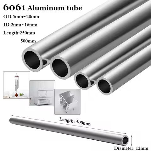 Aluminium Pipe 1.5~2mm Thickness Straight Round 250mm 500mm Long 6061 Aluminum Alloy Tube Aluminum R