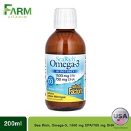 Natural Factors Sea Rich Omega-3 1500 mg EPA/750 DHA with Vitamin D3 Lemon Meringue 6.76 fl oz (200 