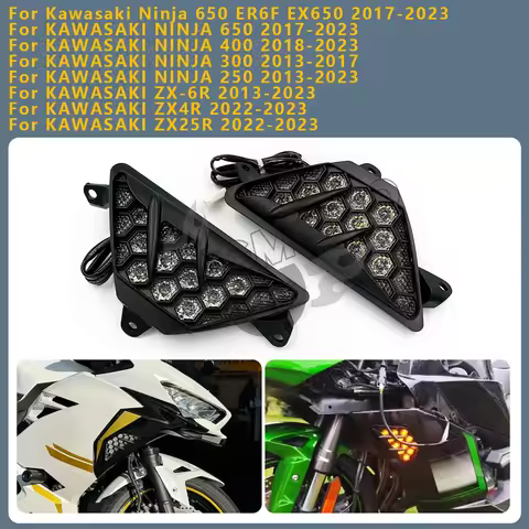Motorcycle Front Turn Signals light Turning Lamp For Kawasaki Ninja 650 ER6F EX650 400 300 250 ZX6R 
