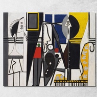 Art reproduction Painter and his model 1928 Picasso Pablo ppc19 รูปติดผนัง ภาพที่มีชื่อเสียง ภาพพิมพ