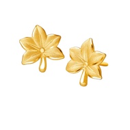 Citigems 999 Pure Gold Maple Leaf Earrings