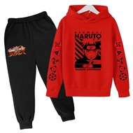 🔰Special Offer🔰Children's Japanese Anime Naruto Hoodies Pants Sets Kids Tracksuit 2 Piece Fleece Sweatshirt Sweatpants