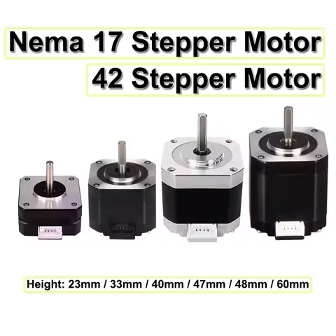Nema 17 Stepper Motor 0.42N.m 2 Phase Height 23/33/40/47/48/60mm 42 Stepper Motor For 3D printer CNC