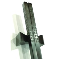 carved 100 long life design | Ebony Wood Chopsticks and Holders Dining Set