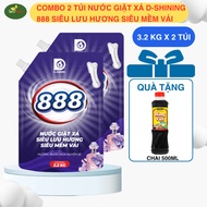 Combo 2 bags of D-Shining 888 laundry detergent 3.2 kg x 2 bags get 1 bottle of soybean dipping sauc