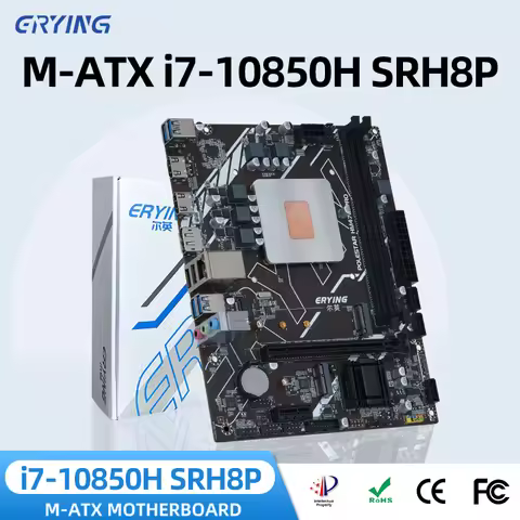 ERYING DIY Gaming PC Motherboard CPU Combo Interposer Kit i7 10850H 2.7GHz 6C12T DDR4 RAM LGA 1151 p